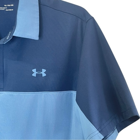 Under Armour UA Shirt Men's Performance Colorblock Playoff Polo Blue XL - Picture 3 of 8